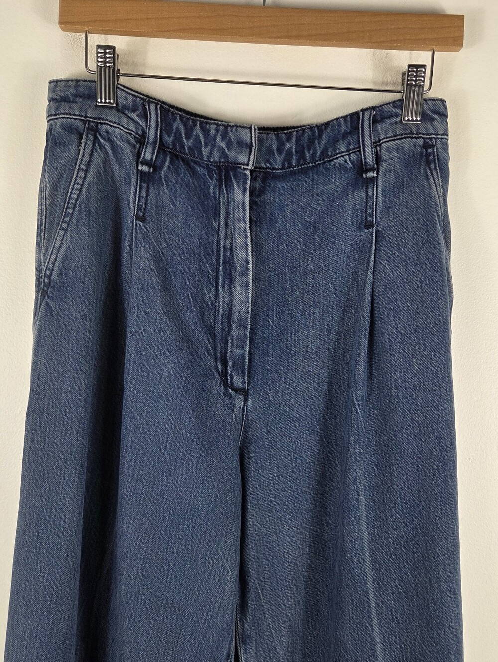 Rag & Bone Featherweight Abigail Pleated Wide Leg High Waist Jeans - Picture 3 of 12